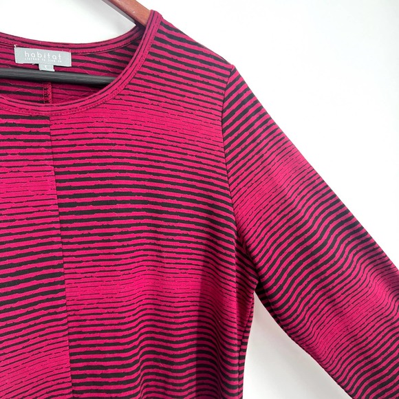 Habitat Womens Size Small Red Long Sleeve Wearable Art Artsy Blouse Shirt Top - Picture 3 of 7
